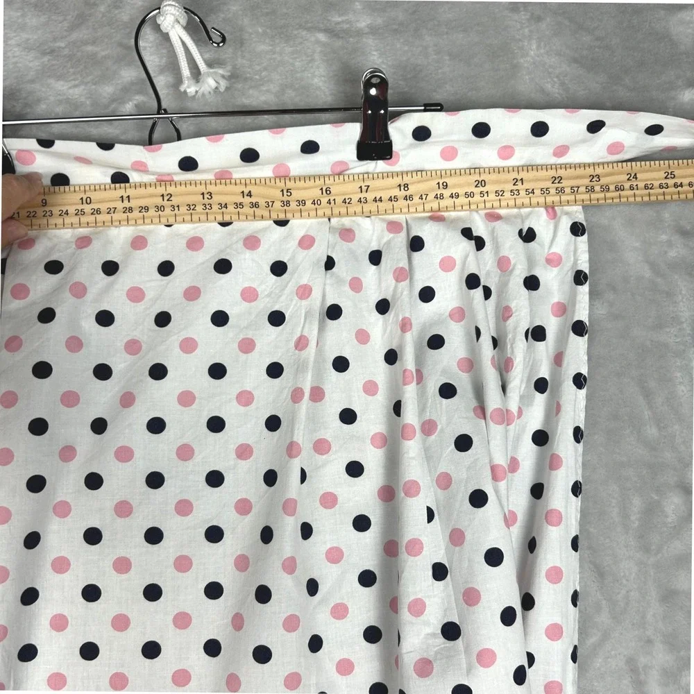 Polka Dot Apron White Pink Black Floral Detail‎ Vintage Style Cute